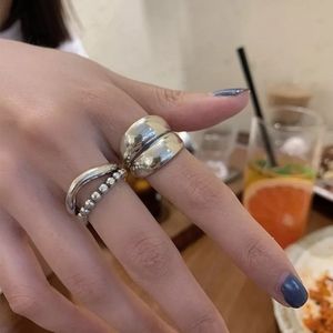 Adjustable Silver Double Layer Trendy Ring